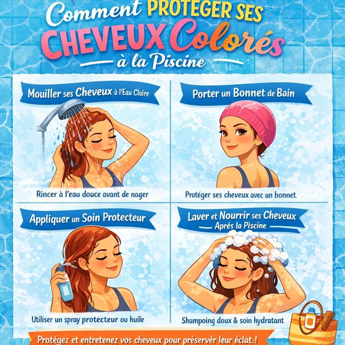 Comment protéger ses cheveux colorés à la piscine ?