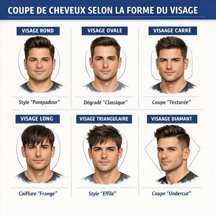 Coupe homme selon la forme du visage : le guide