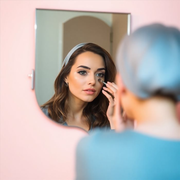 Maquillage idéal pour une robe bleu ciel élégante